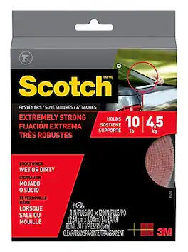 Scotch - Extreme Fasteners, 1" x 10 ft., 1 Set - Clear