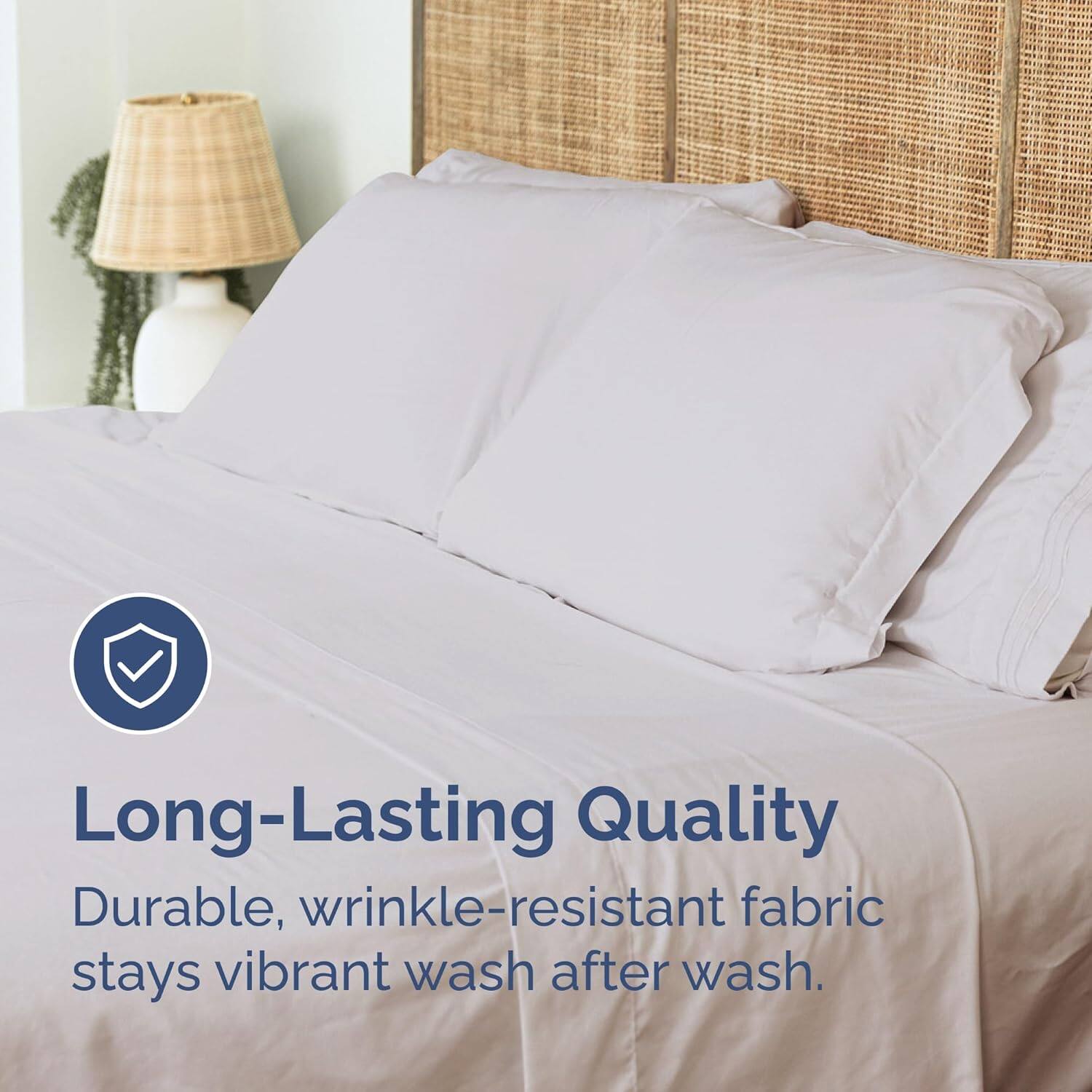 Long-Lasting Quality  
Durable, wrinkle-resistant fabric stays vibrant wash after wash.