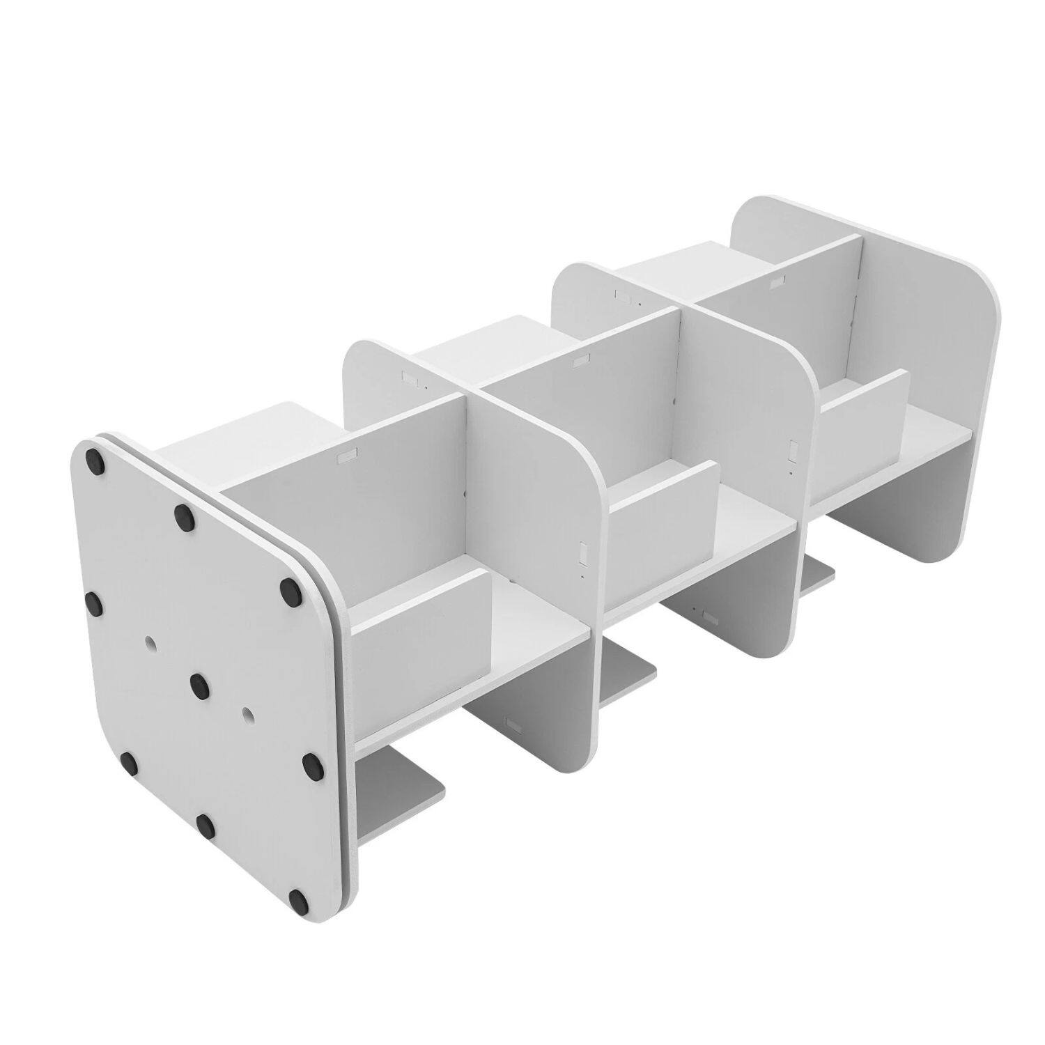 Angle. Home Collection - 360° Rotating 3-Tier Bookshelf – Small Corner Standing Bookcase - White.