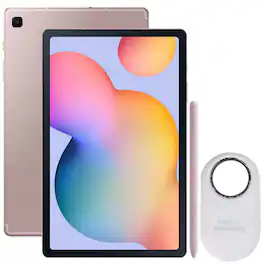 Samsung - Galaxy Tab S6 Lite 10.4" 64GB WiFi Tablet, Pink + SmartTag2 Bluetooth - Chiffon Pink