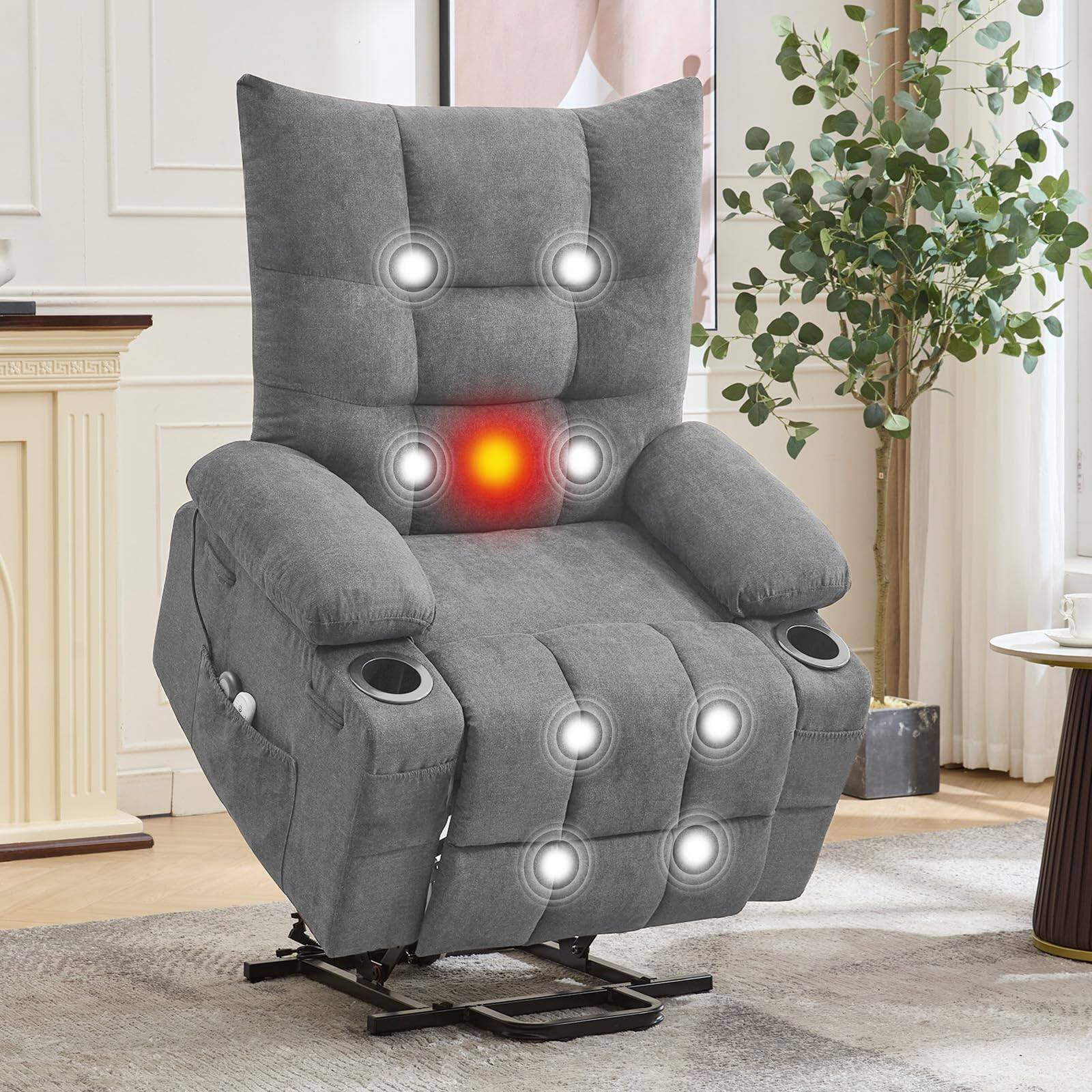 "Babevy - 35"" Wide Electric Power Lift Recliner with Massage and Heat, 45 degrees Stand Assist for Elderly - Gray" price history on PriceWatchPro