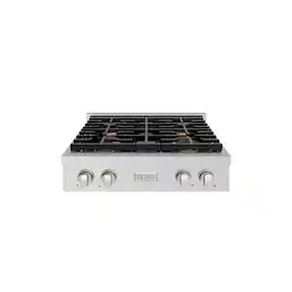 ZLINE - 30 in. Paramount Gas Rangetop with 4 Brass Burners and Porcelain Cooktop (SRT-BR-30) - Stainless Steel