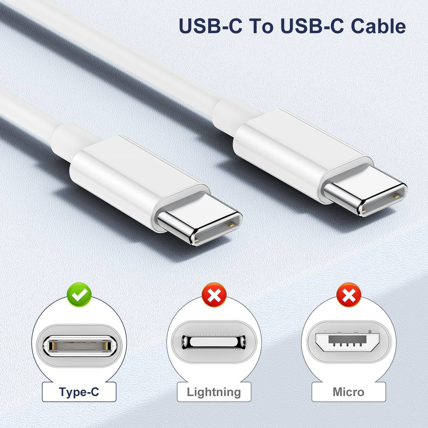 USB-C To USB-C Cable

- Type-C ✔️
- Lightning ❌
- Micro ❌