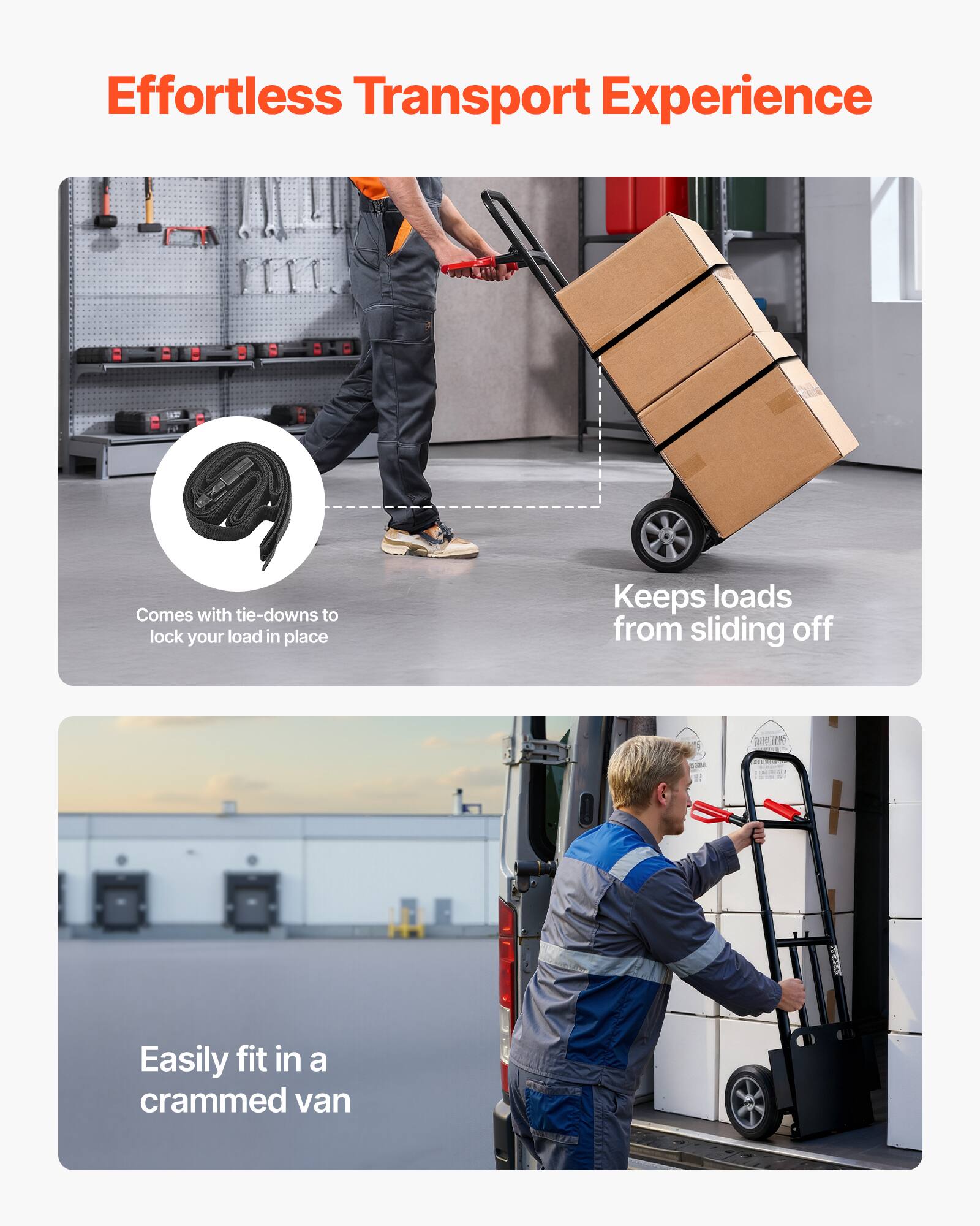 Effortless Transport Experience

- Comes with tie-downs to lock your load in place
- Keeps loads from sliding off
- Easily fit in a crammed van