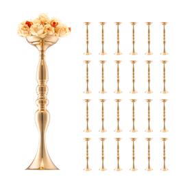 VEVOR - 24PCS 50cm/19.7” Tall Wedding Flower Vase, Metal Wedding Centerpiece, Gold Floral Arrangement Stand Display Rack - French Gold
