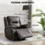 Padded Comforts: Thick Padded Backrest, Soft Armrest, Wide Seat, Extendable Footrest.