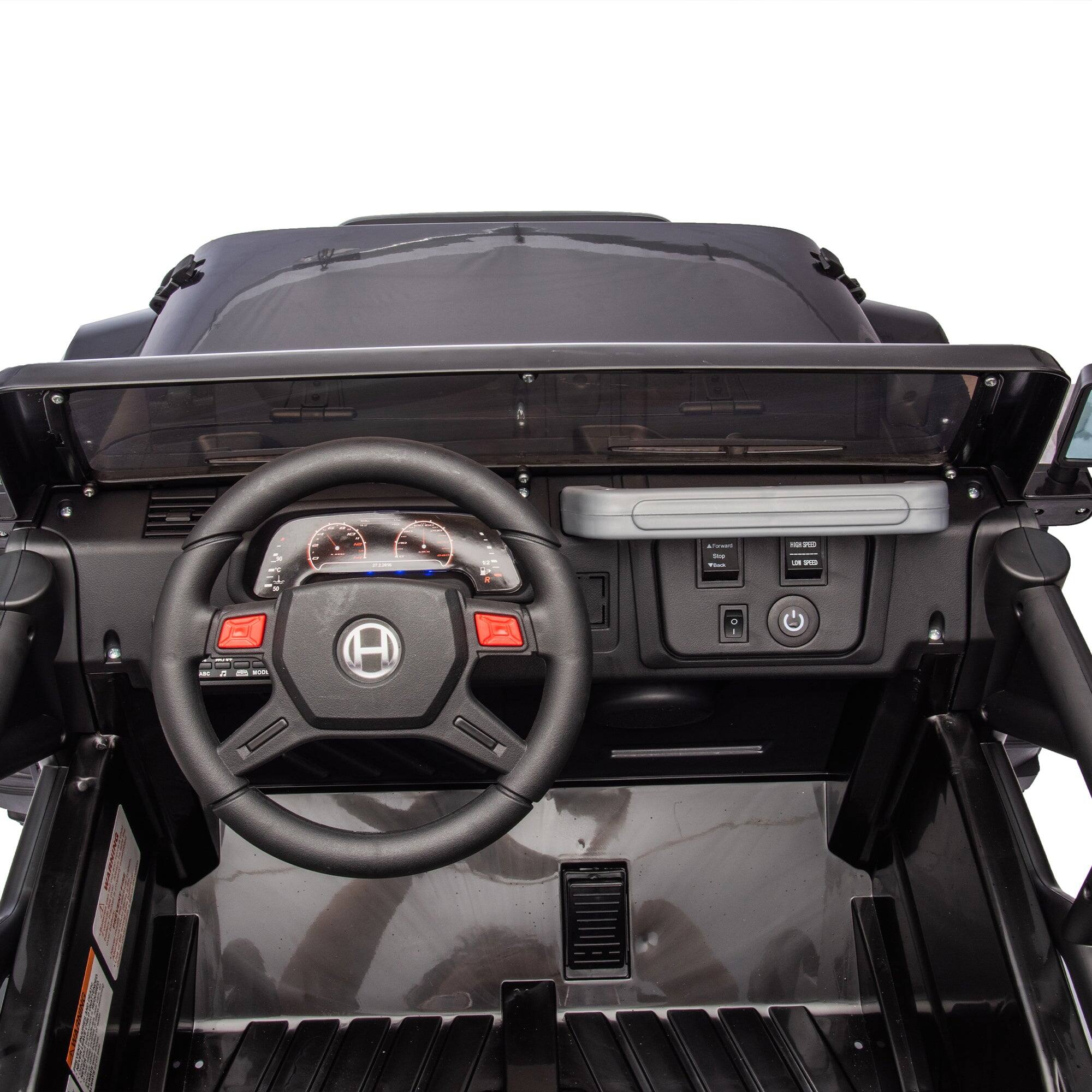 Alt View 5. Boyel Living - 3+ Black 24V Kids Ride On UTV with Parents Remote Control Twin 80W Motors 4Wheel S - black.