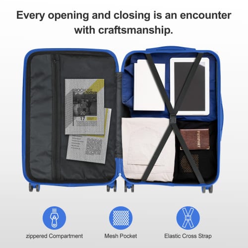 Winado Carry on Luggage Set 12+16+20+24+28 inch 5 in 1 5 Piece ABS