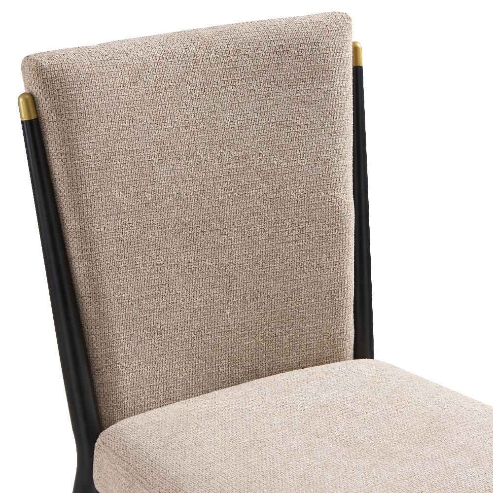 Alt View 4. Loheer - Loheer Modern Armless Dining Chairs Set of 2 Upholstered Iron Frame - Beige.