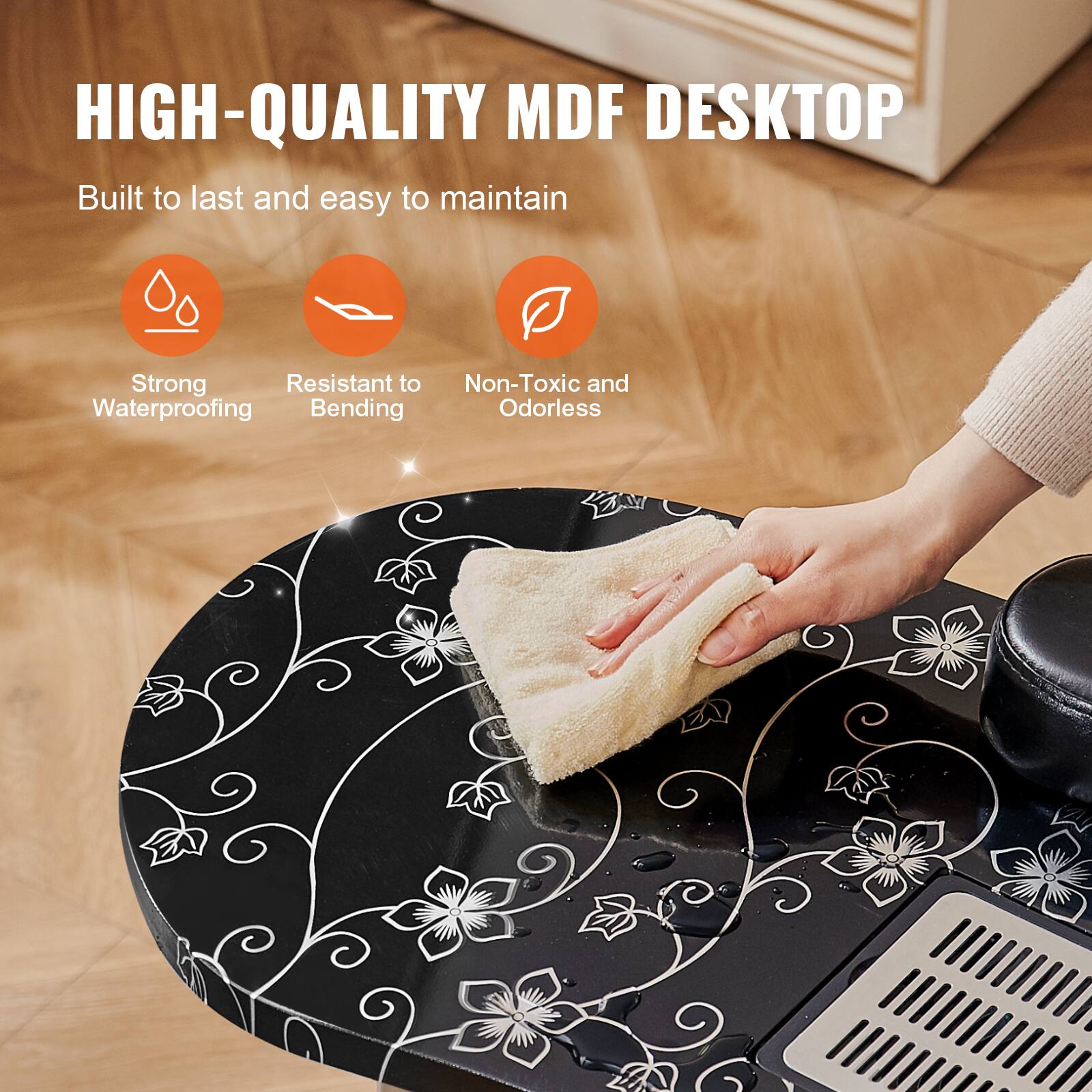 HIGH-QUALITY MDF DESKTOP

Built to last and easy to maintain

- Strong Waterproofing
- Resistant to Bending
- Non-Toxic and Odorless