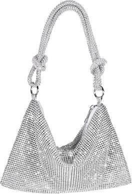 Vulpecula Spade - Rhinestone Purse Sparkly Evening bag Clutch Purses for Women Evening - Silver