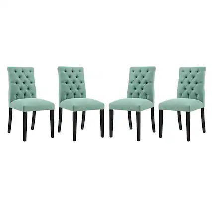 Front. Modway - Duchess Fabric Dining Chair Set of 4 by Modway - Laguna.