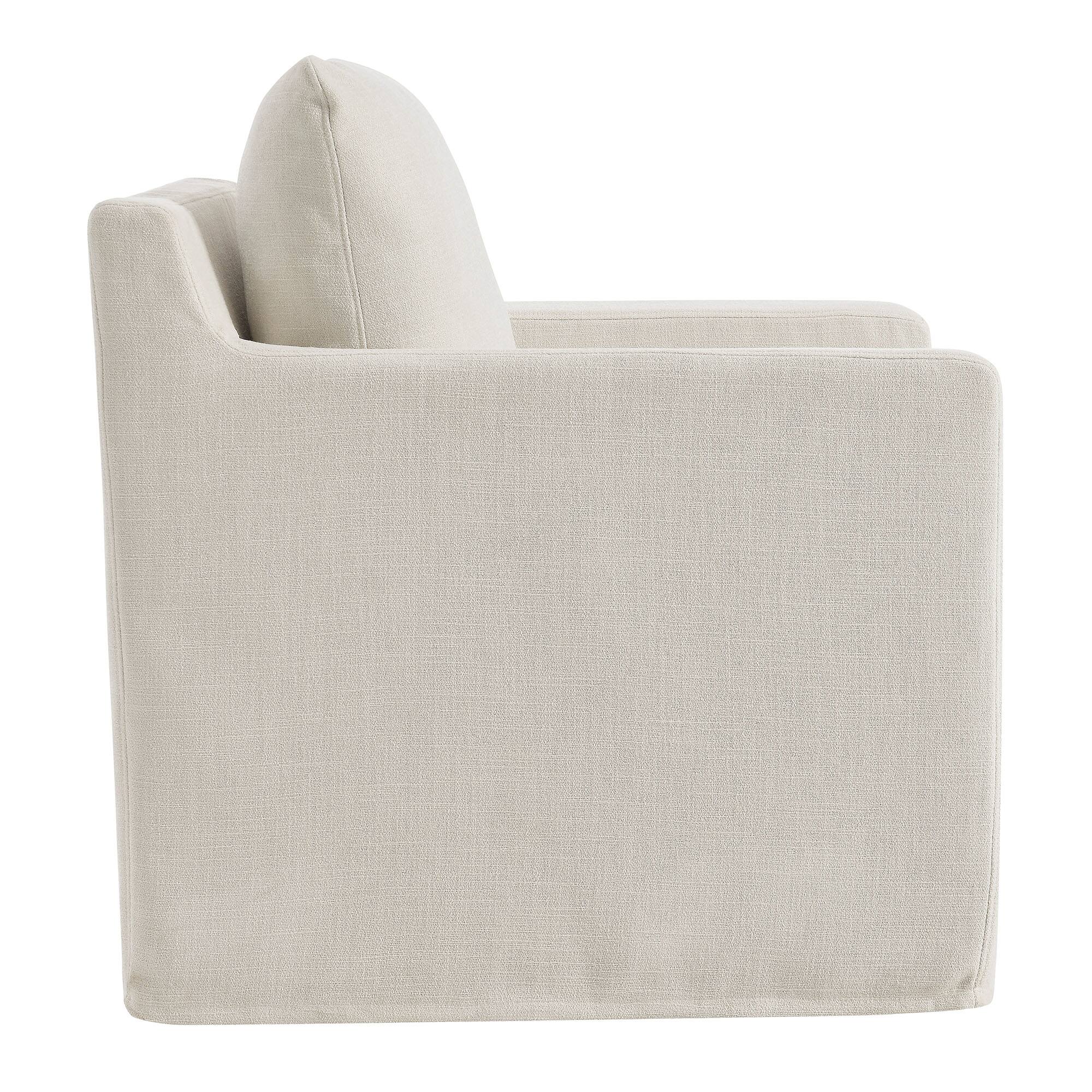 Back. Modway - Serene Fabric Slipcovered Swivel Armchair by Modway - Gray.