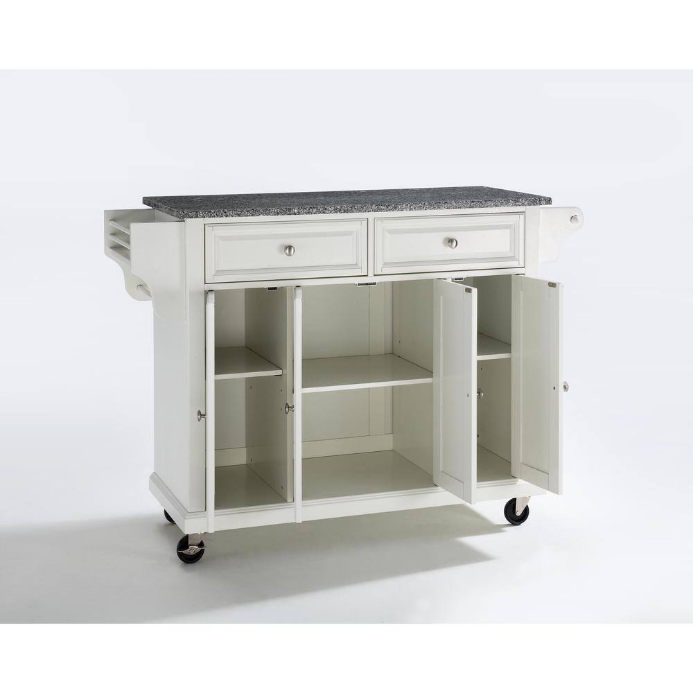 Crosley Furniture - Full Size Granite Top Kitchen Cart - White