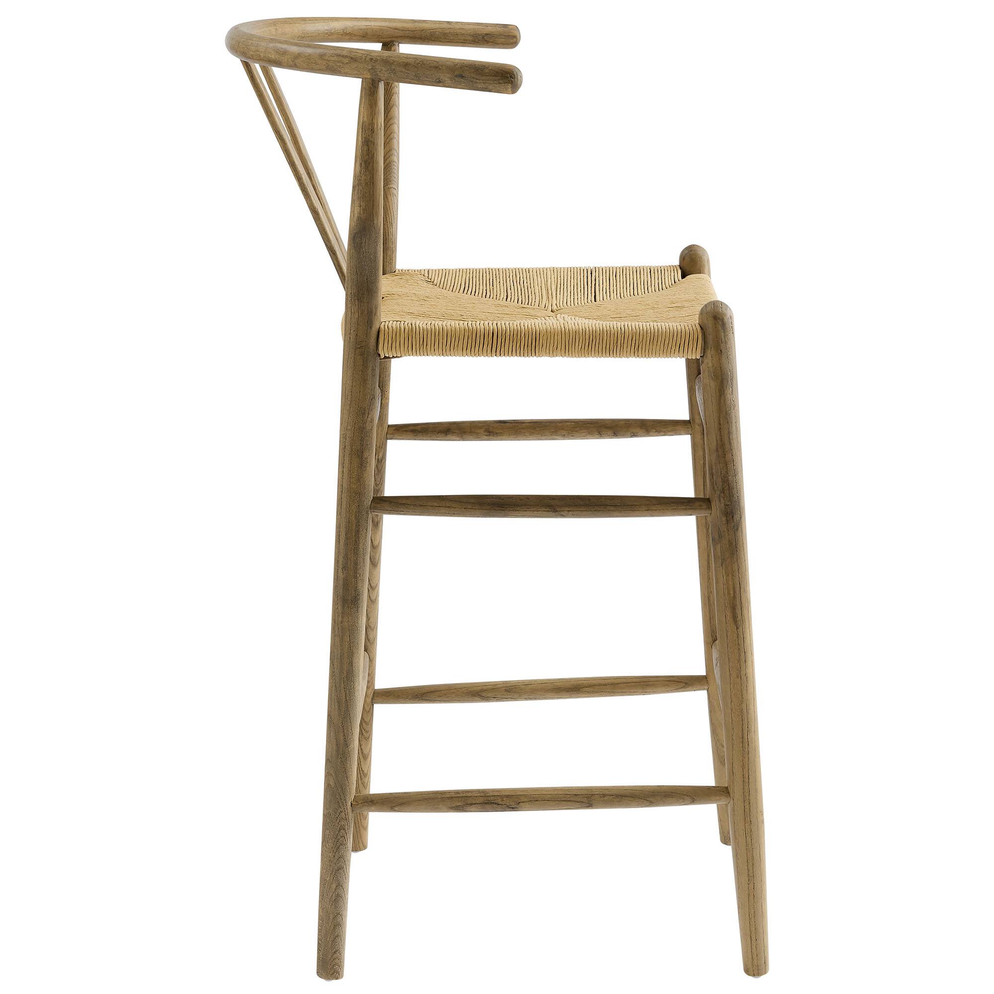 Back. Modway - Amish Wood Bar Stool - Gray.