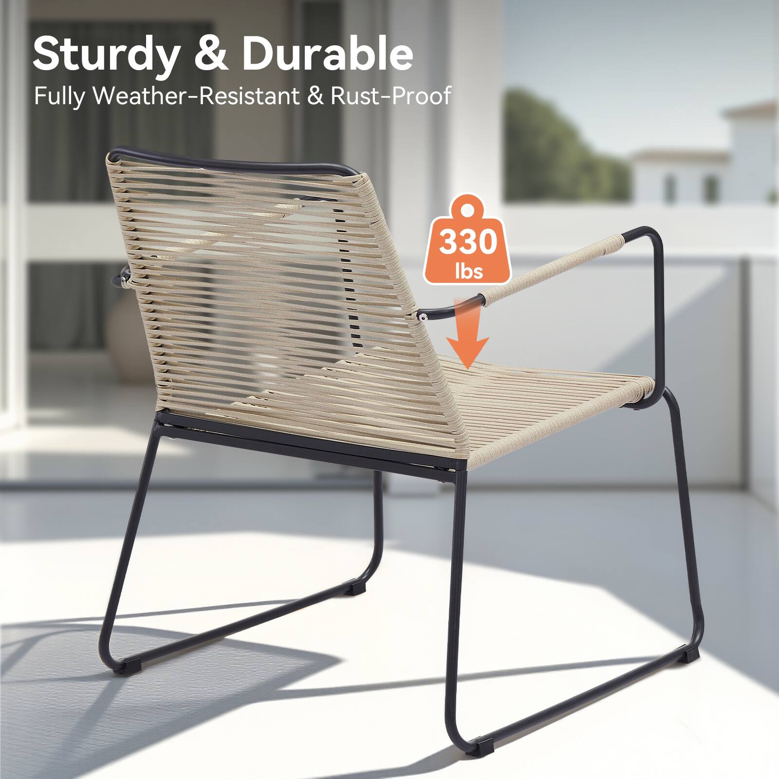 Sturdy & Durable Fully Weather-Resistant & Rust-Proof 330 lbs.