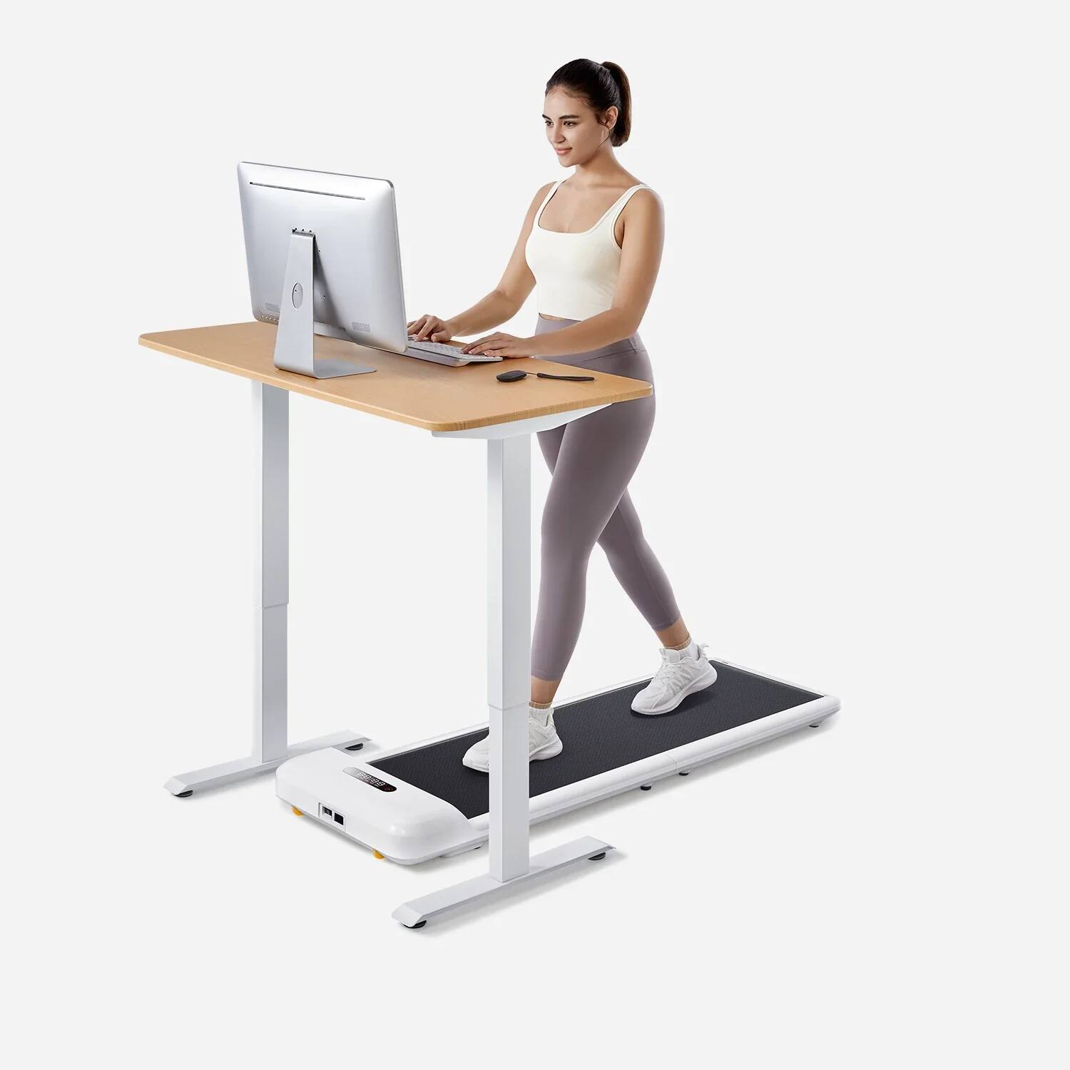 Alt View 1. WalkingPad - WALKINGPAD C2 FOLDABLE WALKING TREADMILL - White.