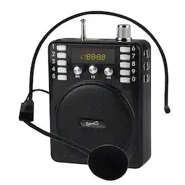 Supersonic - Bluetooth Portable Pa Speaker Voice Amplifier With Microphone, Fm Radio, And Karaoke Jack - Black