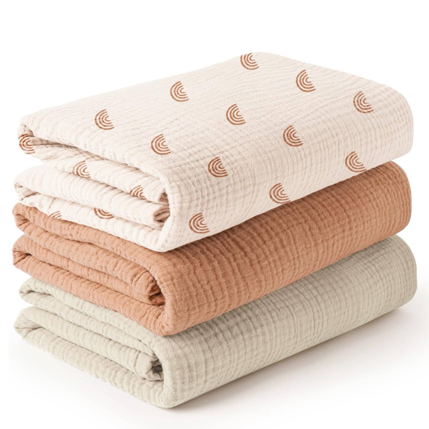 NICHOLAS KLEIN - Muslin Swaddle Blankets For Unisex Receiving Blanket 47 X Inches Soft Breathable Swaddles - Rainbow