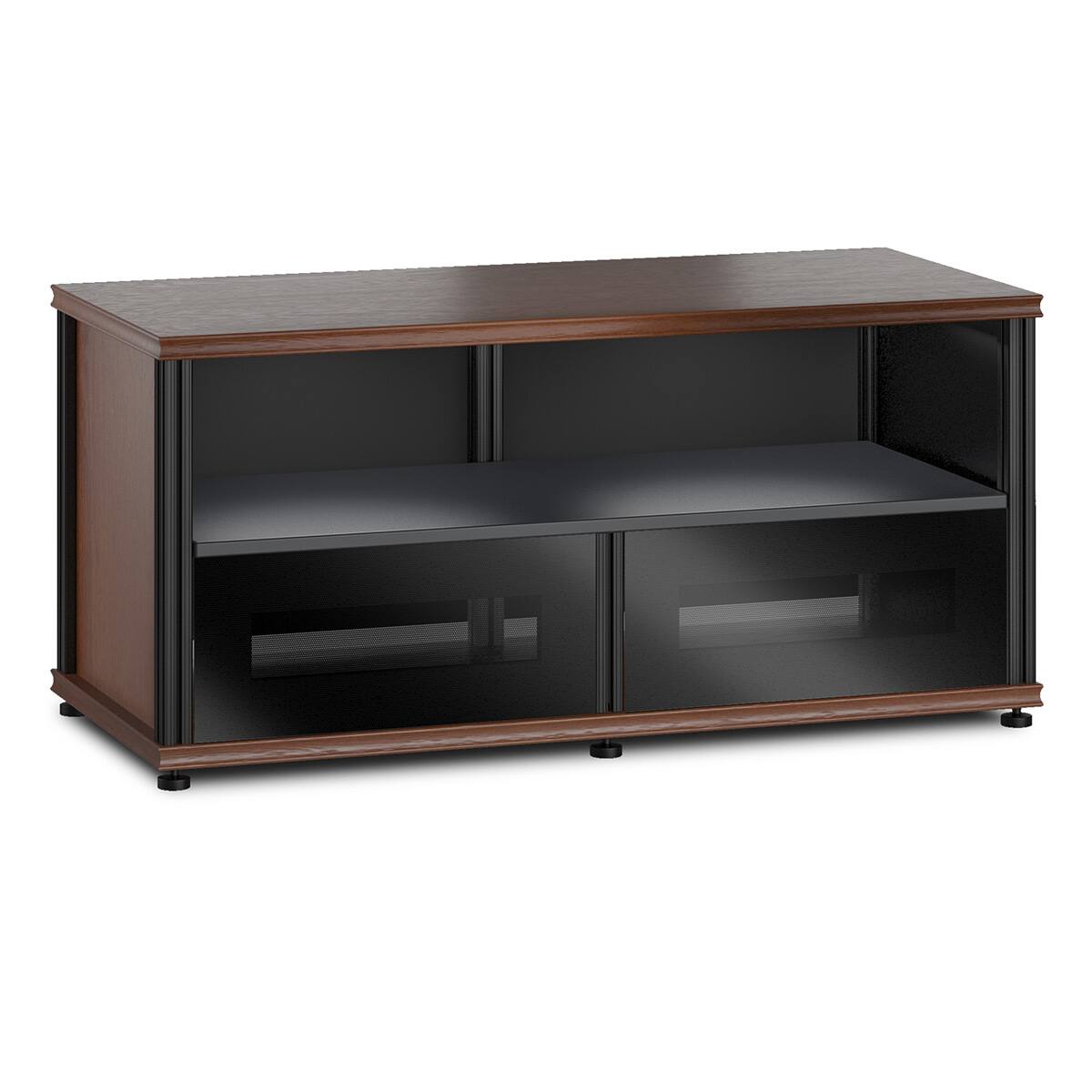 Front. Salamander Designs - Salamander Designs Synergy 223 Twin AV Cabinet (American Cherry with Black Glass & Black Posts) - Cherry/Black.