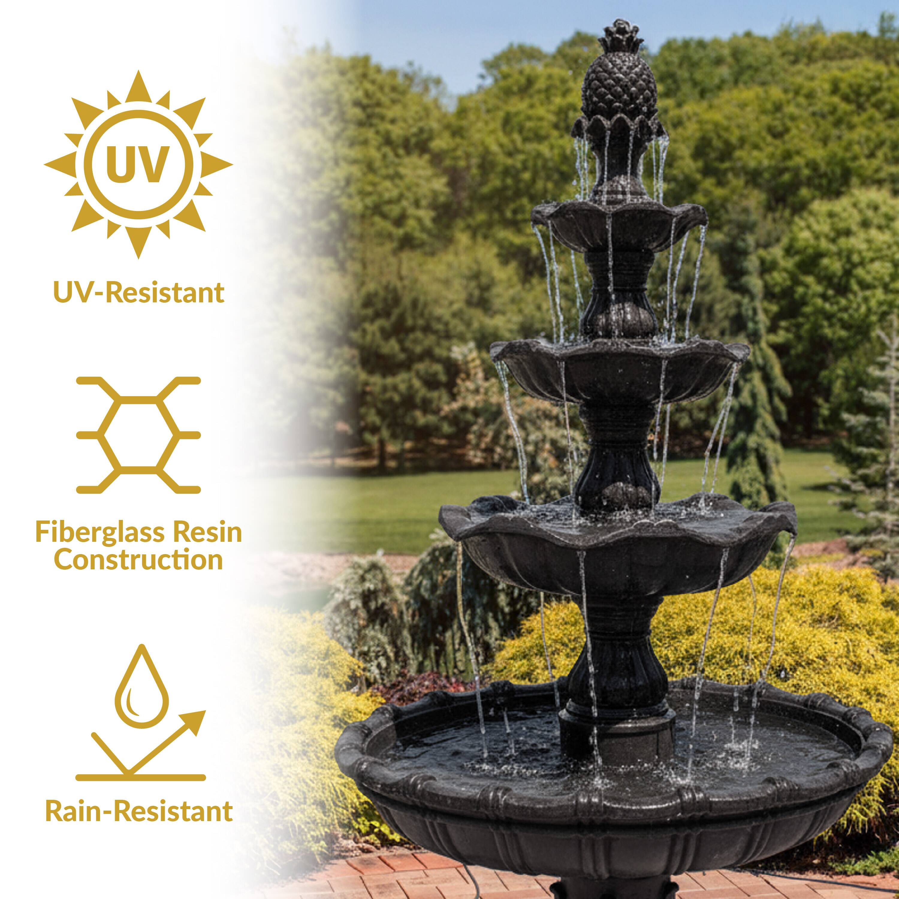UV-Resistant  
Fiberglass Resin Construction  
Rain-Resistant