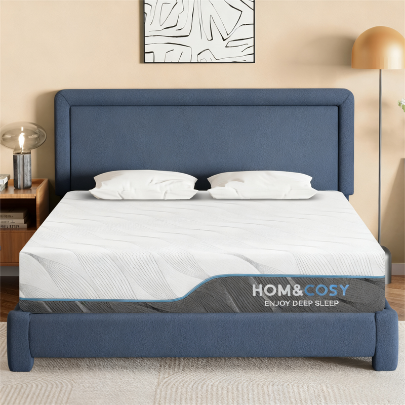 Dyonery - 10-inch , double-sided hardness, no glass fiber skin-friendly, outer coating can be machine washed, Queen size - White