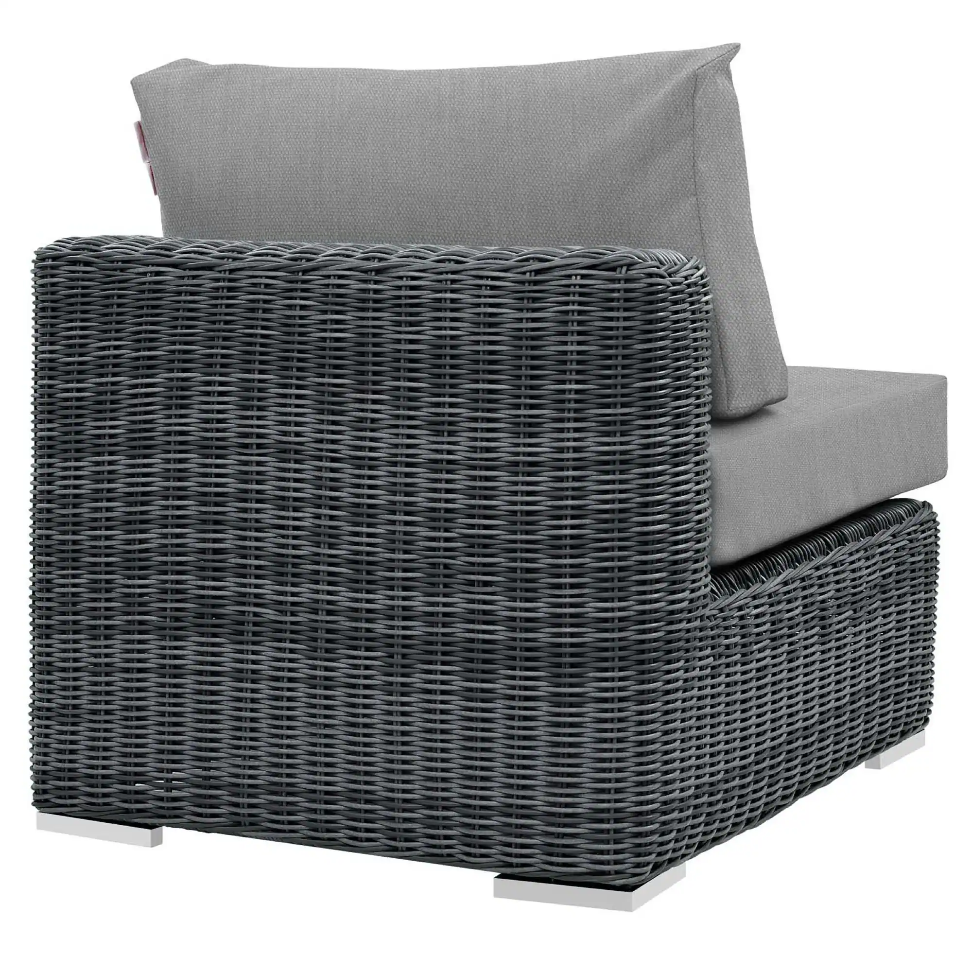 Left. Modway - Summon Outdoor Patio Sunbrella® Armless by Modway - Canvas Gray.