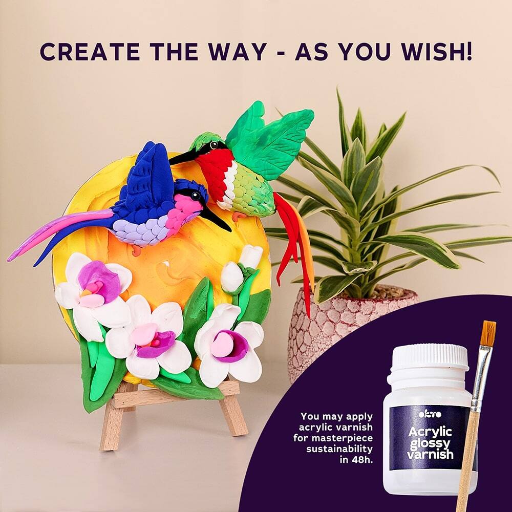 CREATE THE WAY - AS YOU WISH!

You may apply acrylic varnish for masterpiece sustainability in 48h.

elro Acrylic glossy varnish