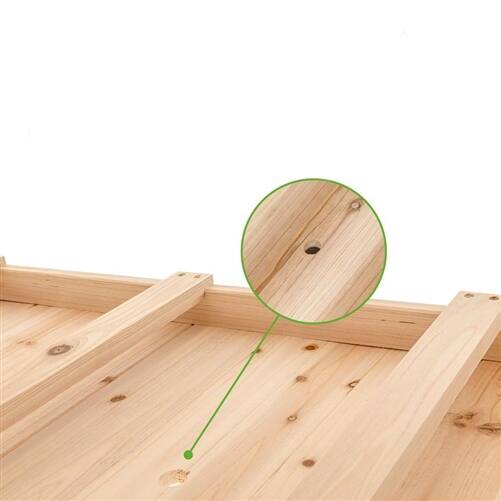 Back. SlickBlue - Solid Wood Raised Mobile Garden Planter with Locking Wheels, Elevated Planter - Natural.