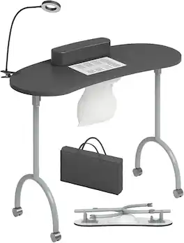 Circus Cirle - Portable Manicure Nail Table, Foldable Manicure Table,Black