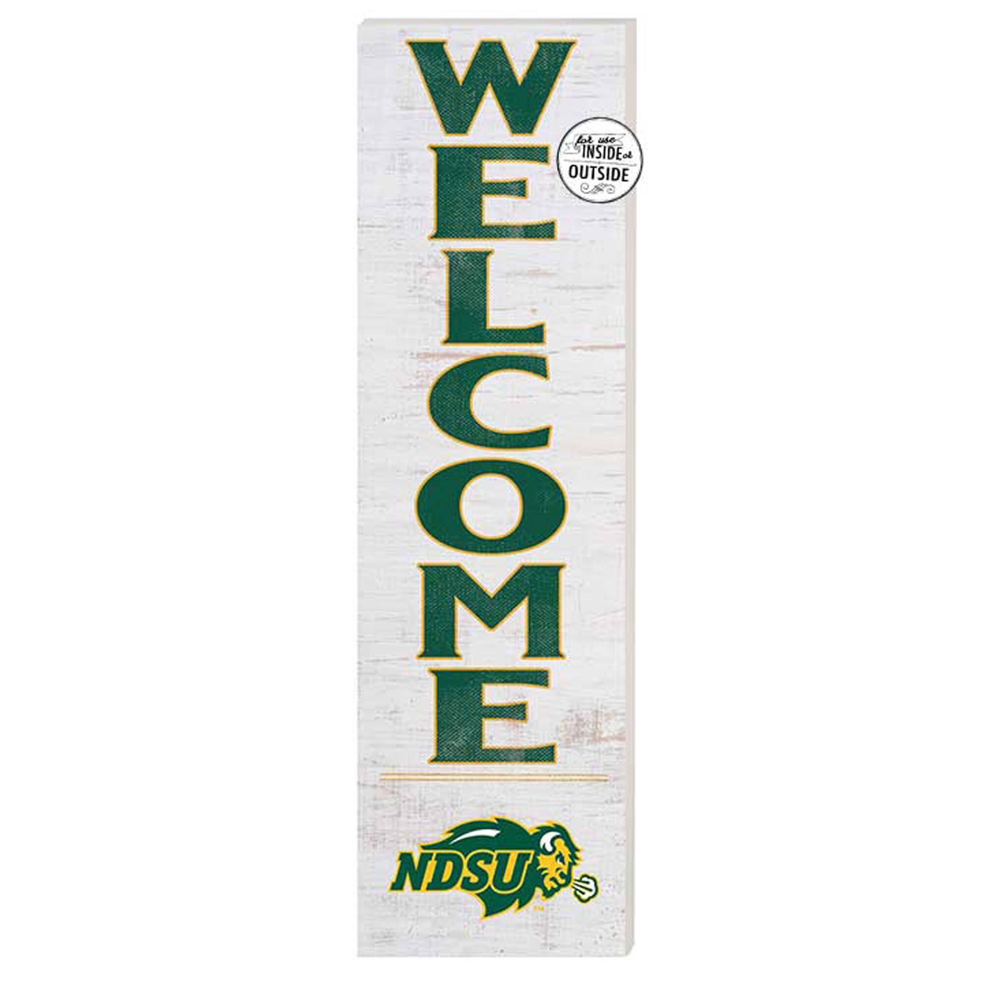 White NDSU Bison 10'' x 35'' Indoor/Outdoor Welcome Sign