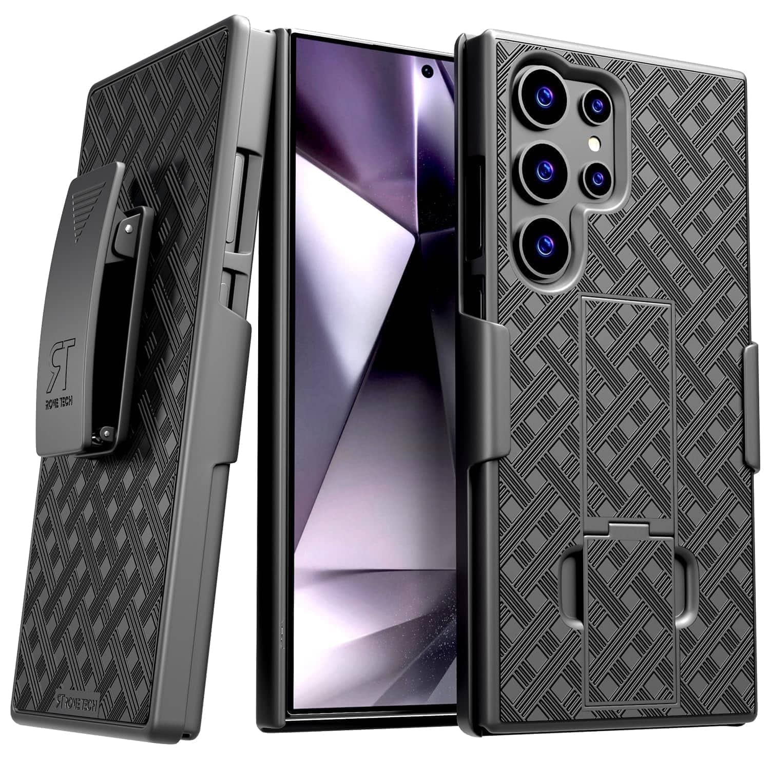 RomeTech - Rome Tech Shell Holster for Galaxy S24 Ultra + Glass - Black