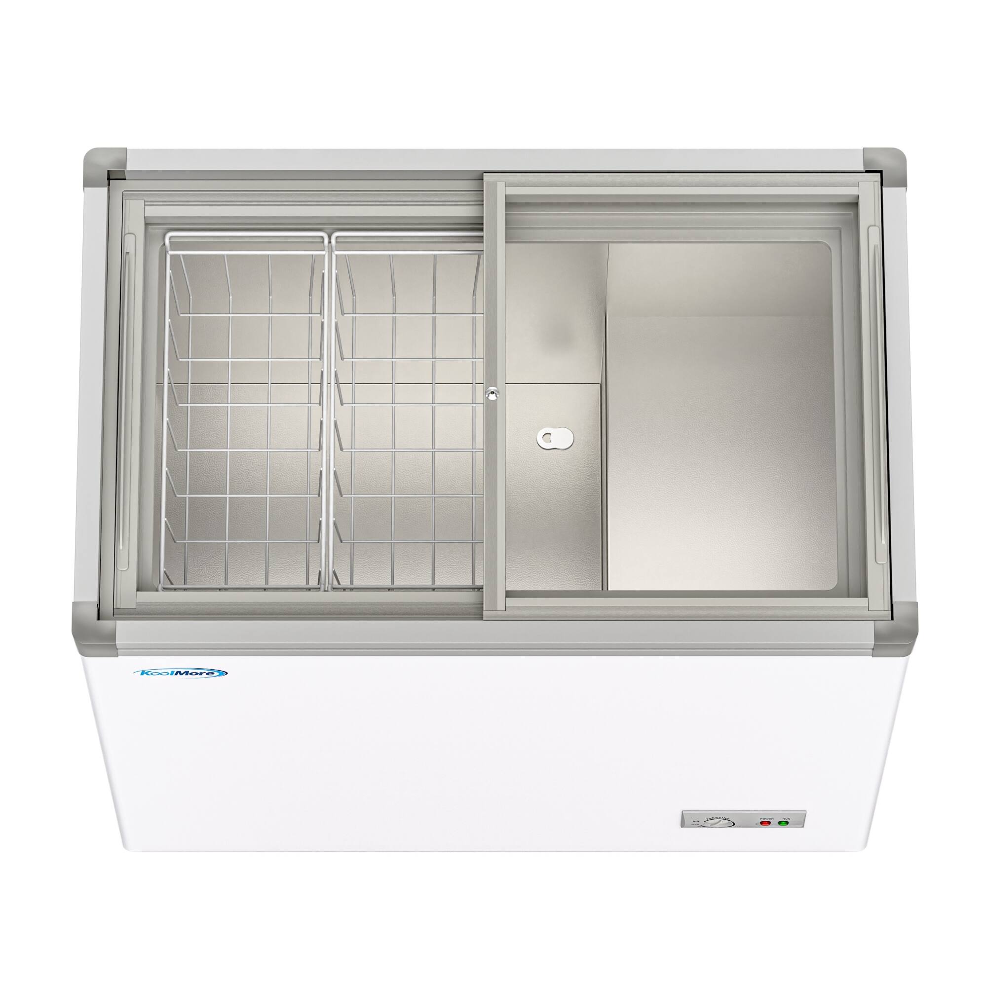 Alt View 4. Koolmore - 33 in. Flat Top Ice Cream Display Freezer, 7 cu. ft. Capacity in White (KM-ICD-7C) - White.