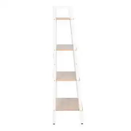 JJS - Industrial 4-Tier Bookshelf - Oak/White