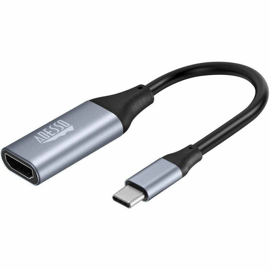 Alt View 7. Adesso - Adesso USB C To HDMI Adapter @4K/60Hz - 1 x HDMI Digital Audio/Video - Female - 1 x USB Type C - Male - 3840 x 2160 - Black.
