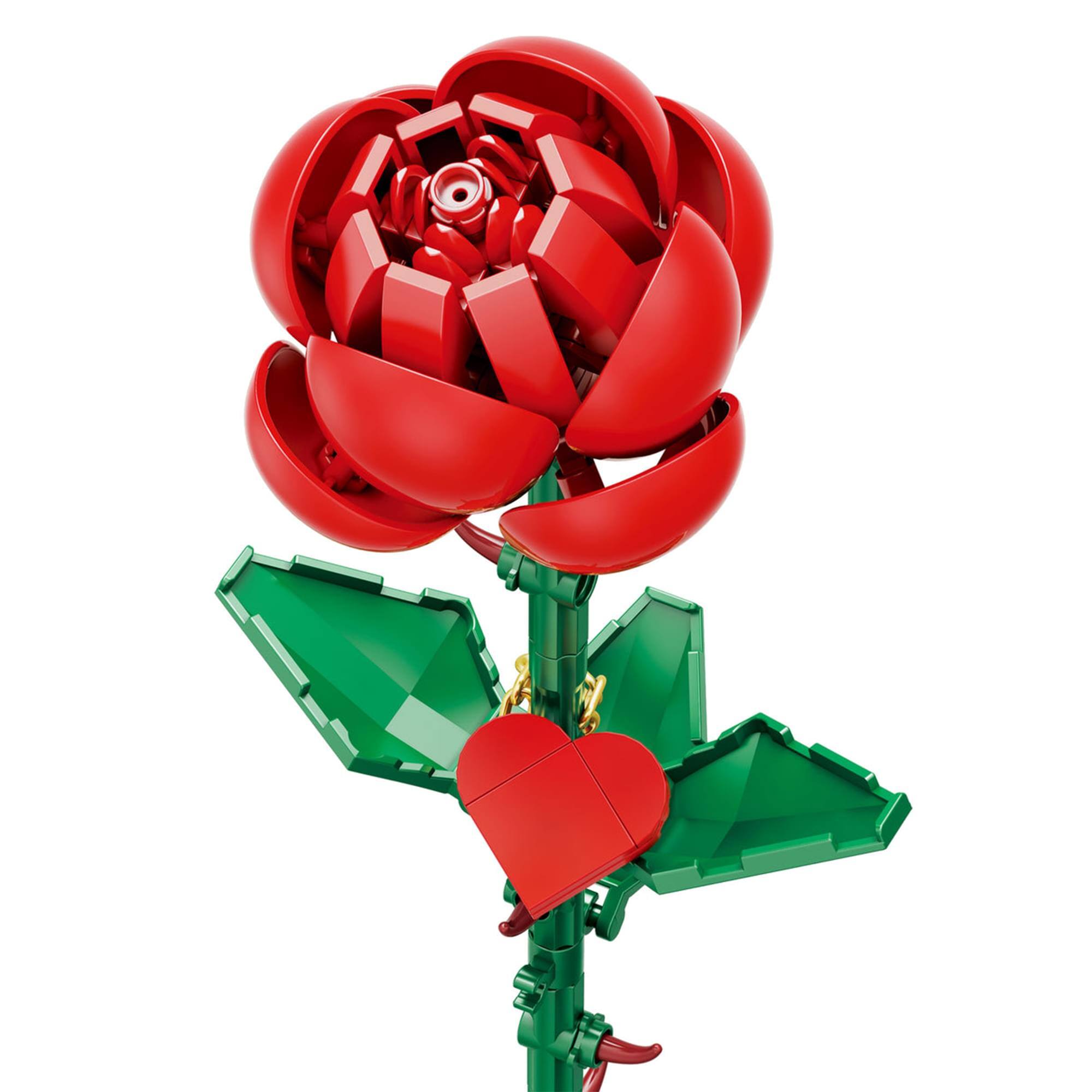 Alt View 10. Brickcraft - Bricktanicals Long Stem Red Rose 102 Pieces Building Set - Multi-Colored.