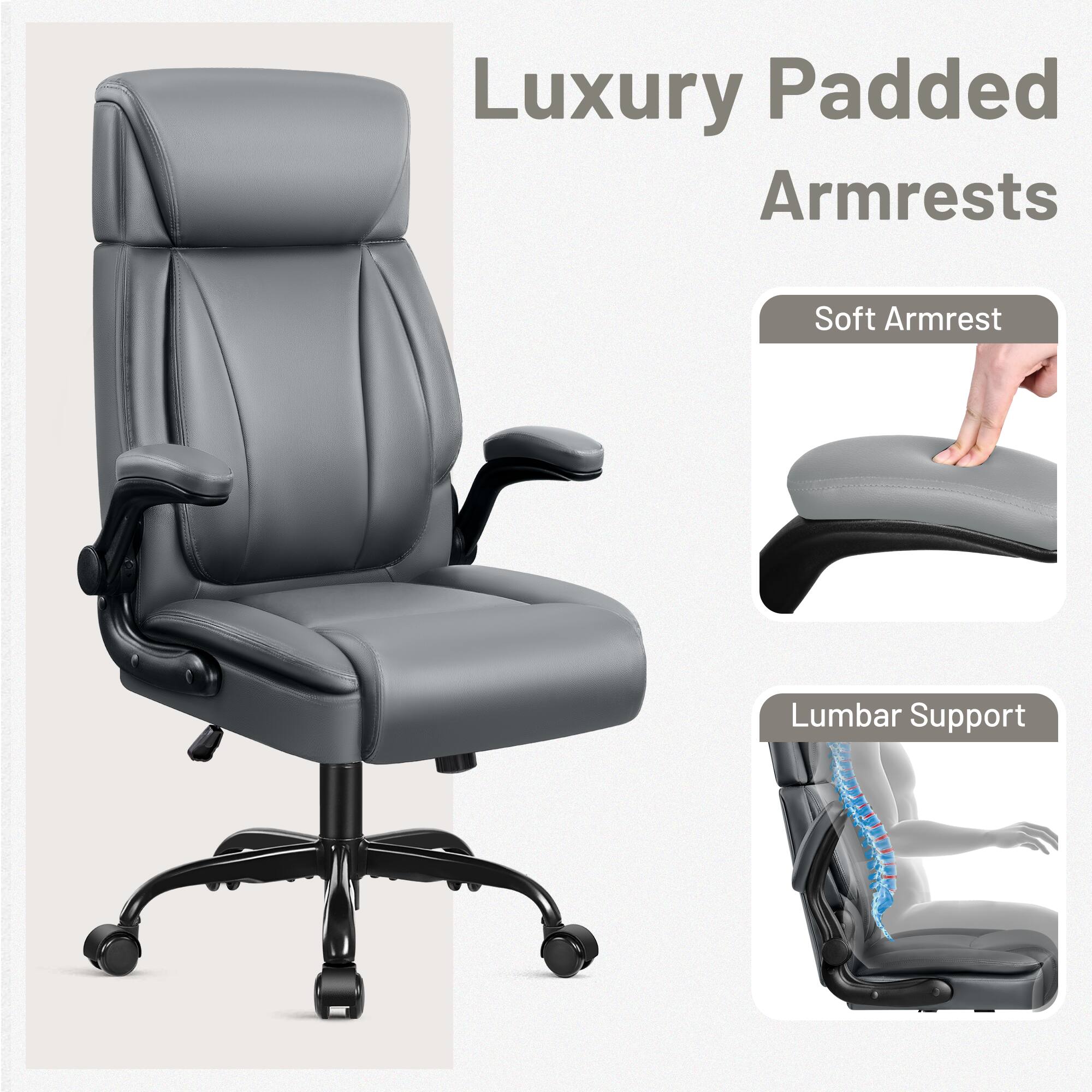 Luxury Padded Armrests  
Soft Armrest  
Lumbar Support