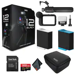 GoPro - HERO12 Creator Edition - Action Camera With + 64GB Card + Extra Battery