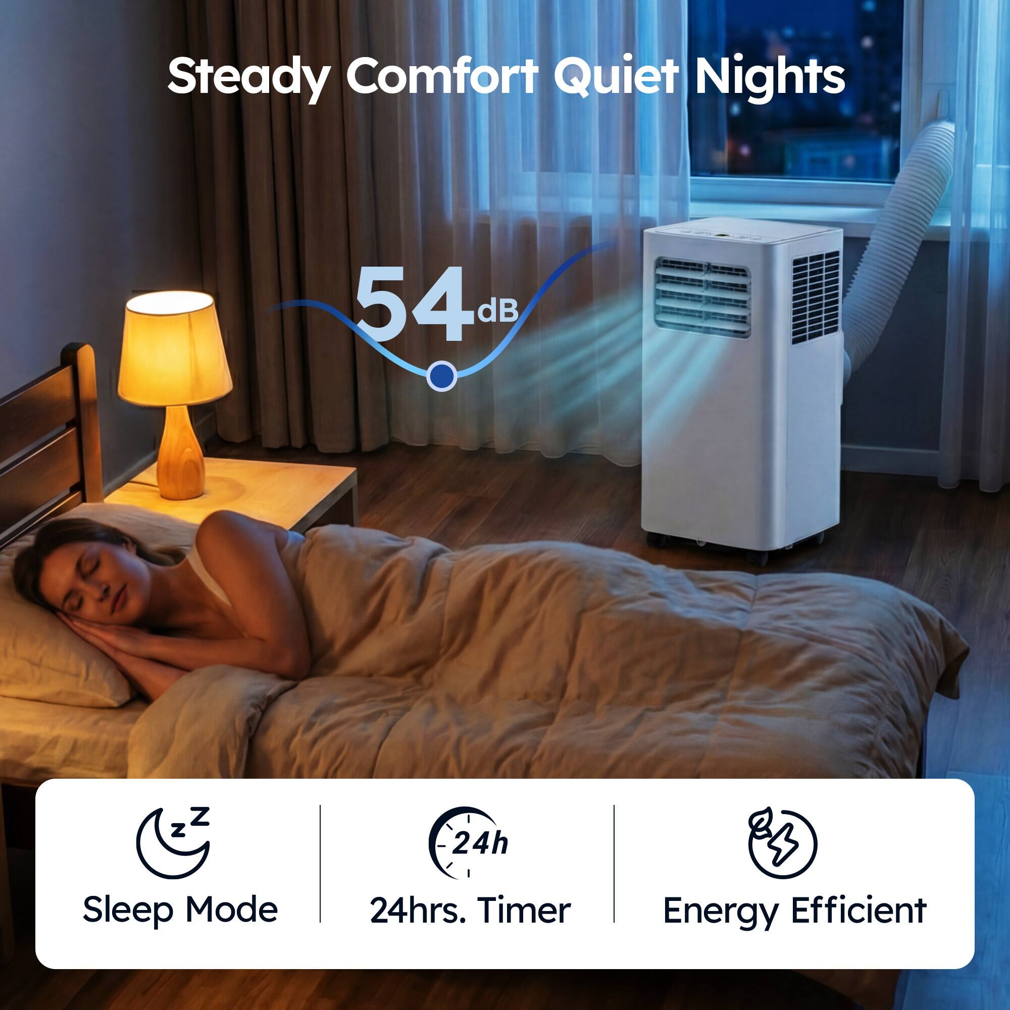 Steady Comfort Quiet Nights  
54 dB  
Sleep Mode  
24hrs. Timer  
Energy Efficient