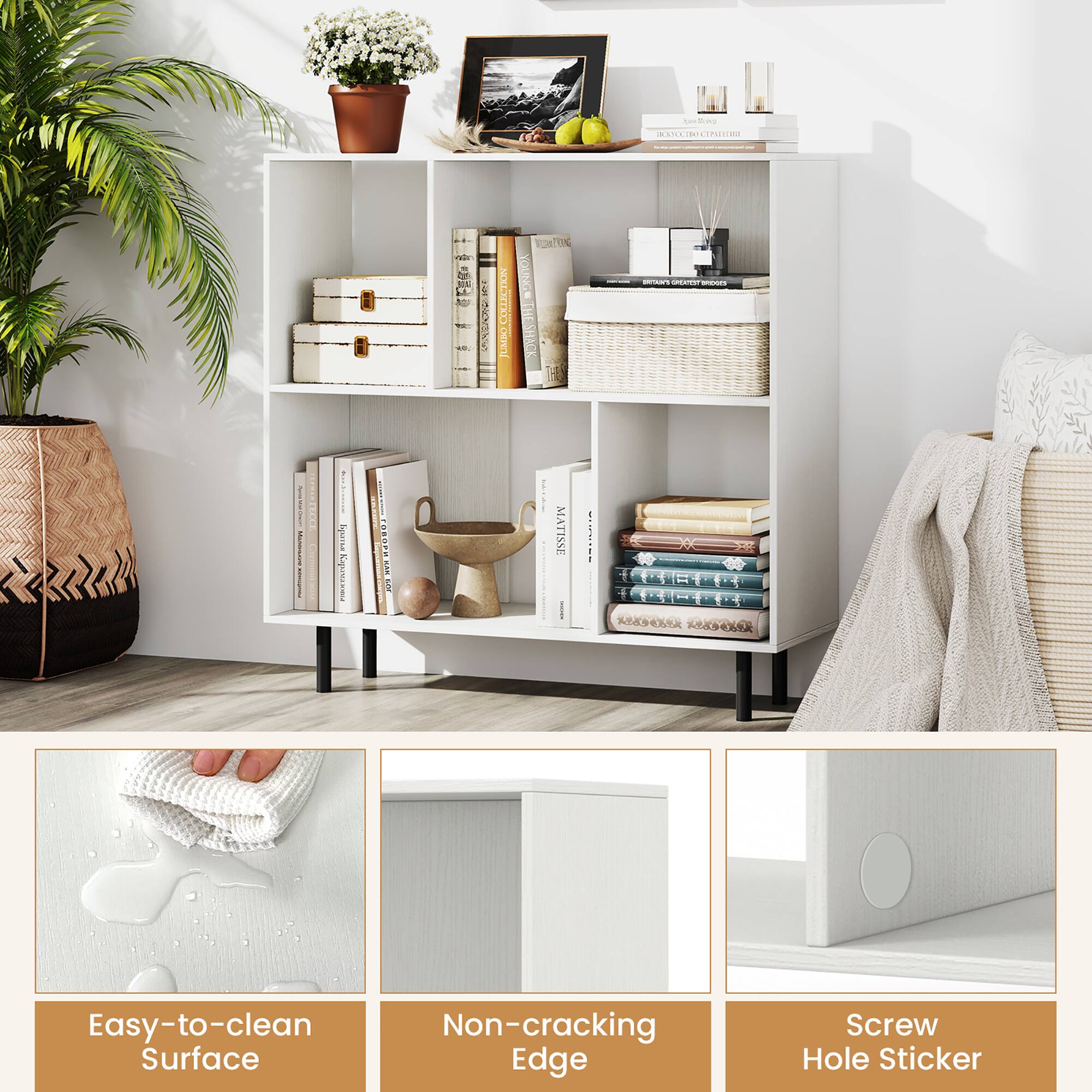 S - Nas DOC - CTRAIRN | 1  - J O I TOATTNG 11E I  TH THESHACK HACK  -   1 ! | E ! -  | : CRO i E MATISSE T & F4 Easy-to-clean Surface
Non-cracking Edge
Screw Hole Sticker