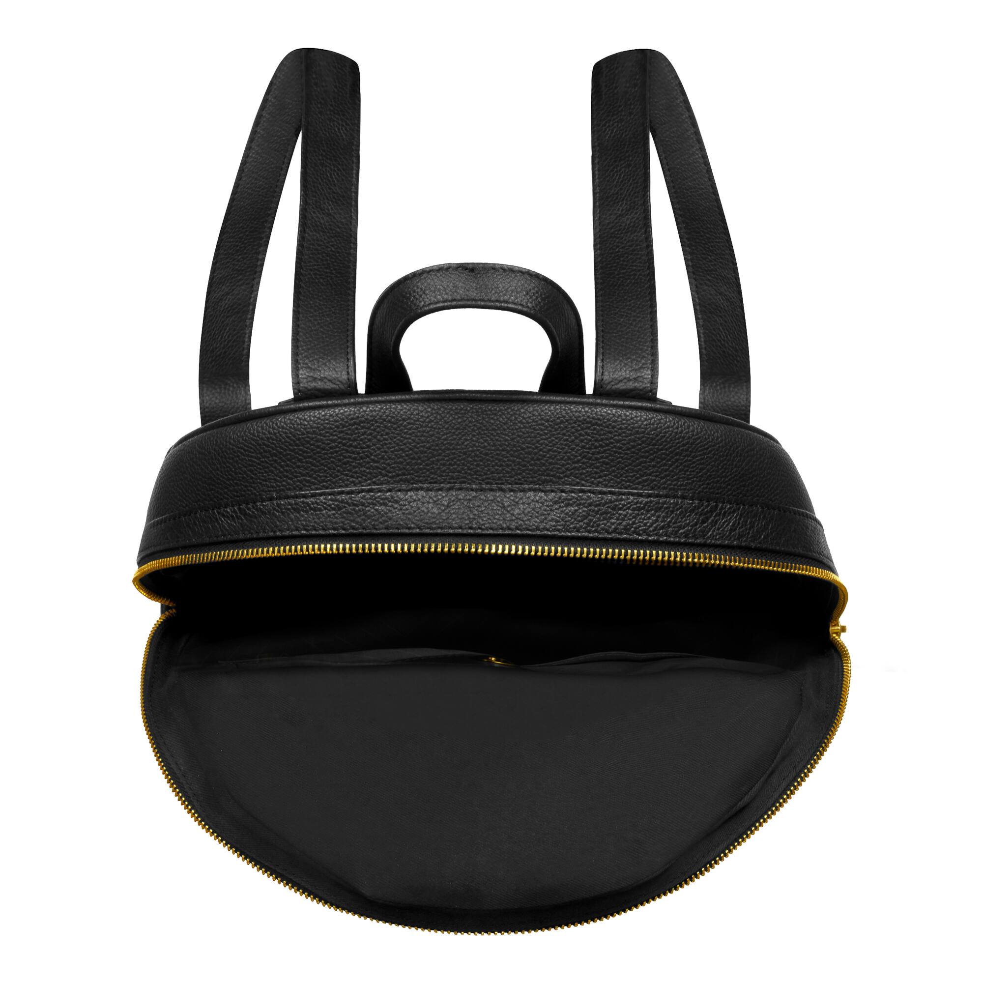 Left. Champs - Gala CollectionLeather Backpack - Black.