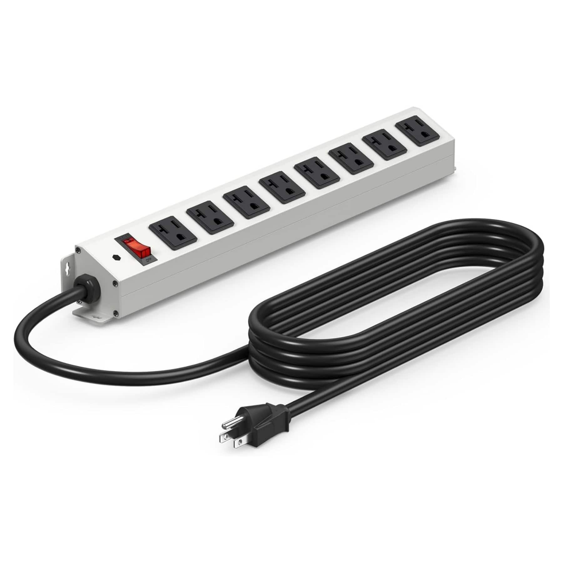 Dazzed Corner - Power Strip, Metal Desk Plug Surge Protector,6FT Extension Cord - Black