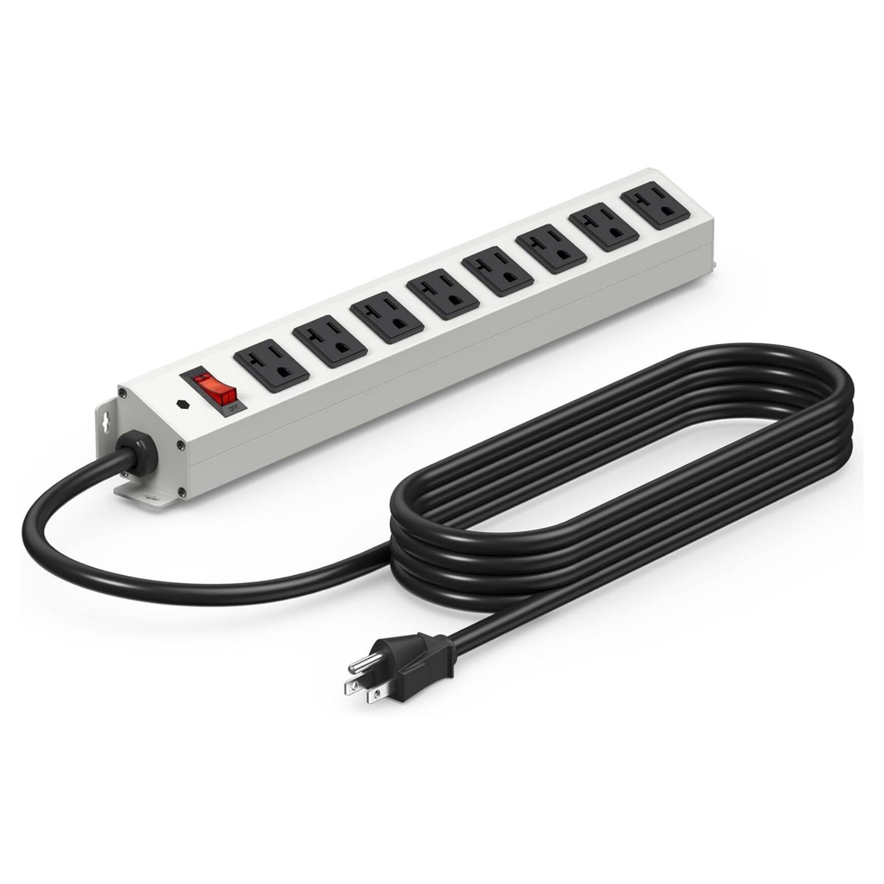 Dazzed Corner - Power Strip, Metal Desk Plug Surge Protector,6FT Extension Cord - Black