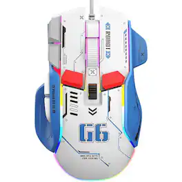 SKRAN - Ergonomic Gaming Mouse - 5 Adjustable DPI up to 4000, Comfort Grip, 9 Programmable Buttons for PC Gamers & Office Use - Wireless - White