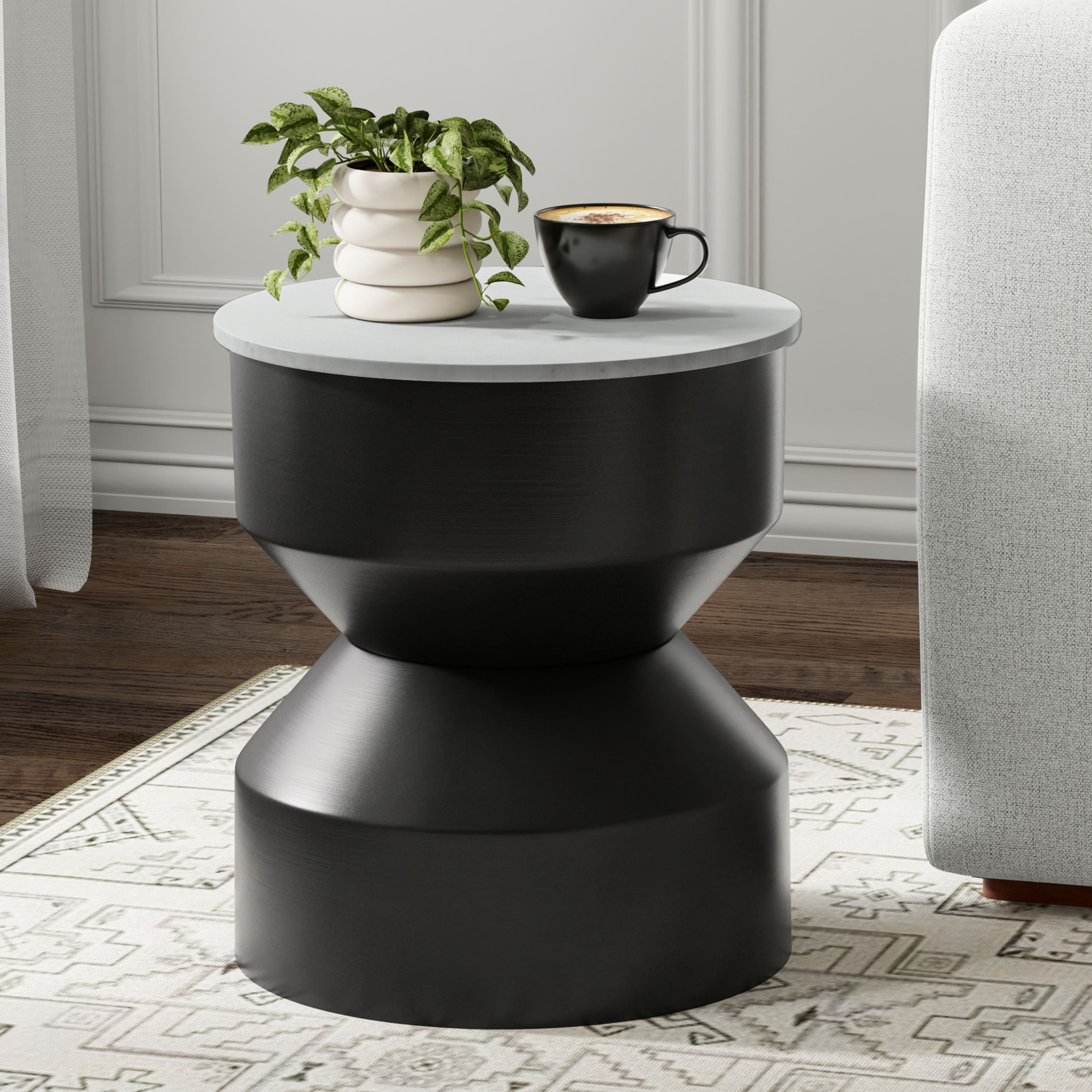 Simpli Home - Maxine Side Table - Black, White