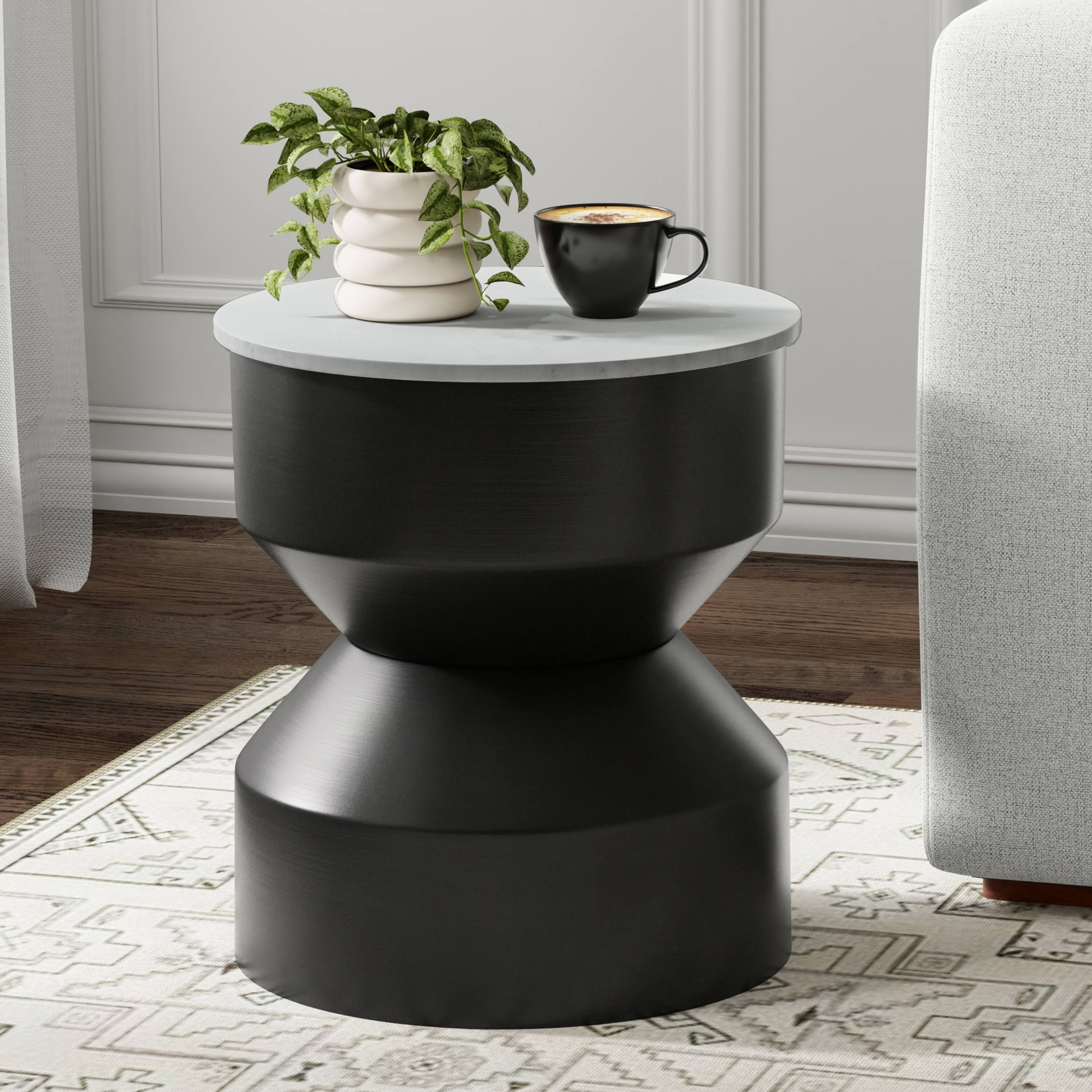 Front. Simpli Home - Maxine Side Table - Black, White.
