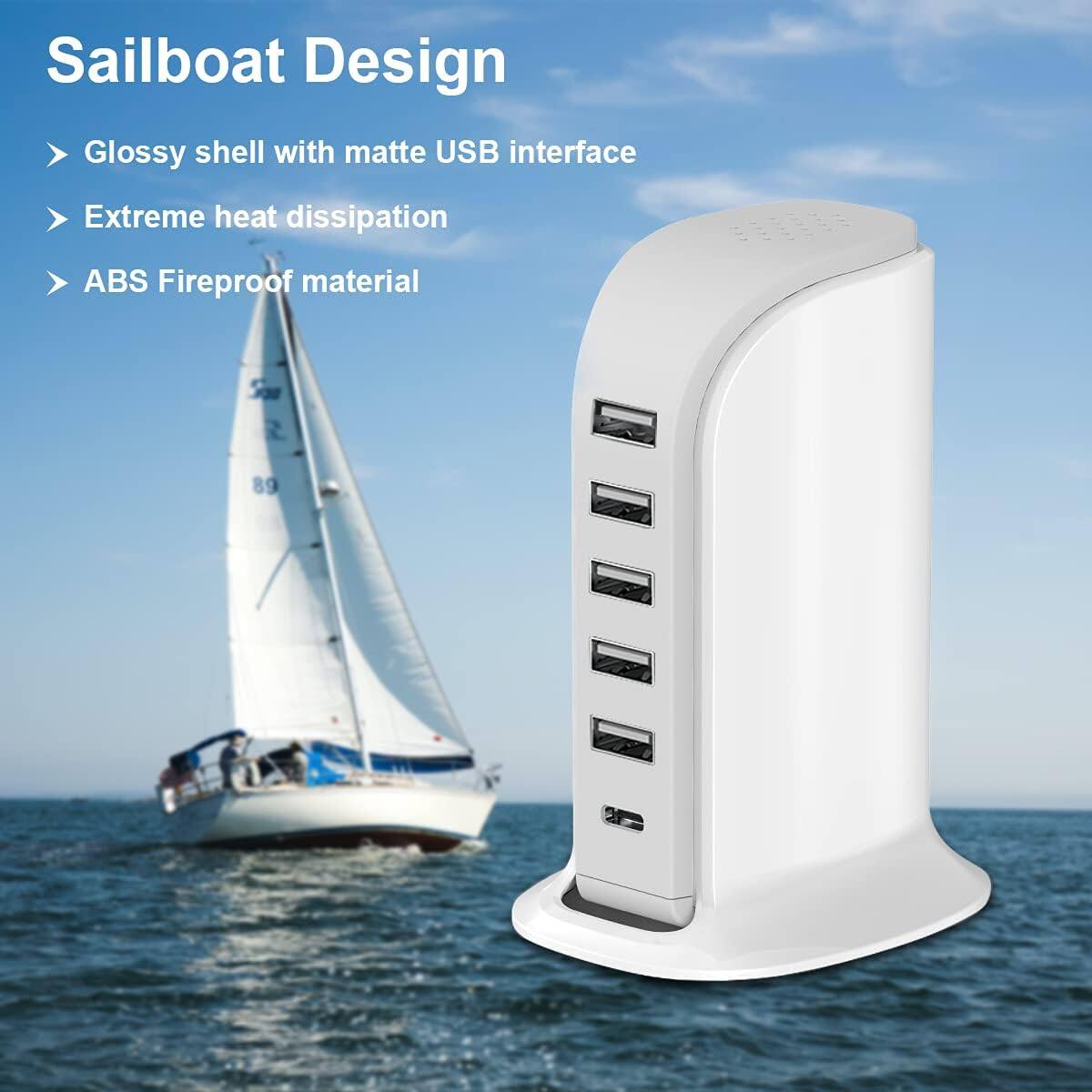 Sailboat Design

- Glossy shell with matte USB interface
- Extreme heat dissipation
- ABS Fireproof material