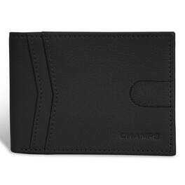 Champs - Onyx Collection Leather Access Top Wing Wallet - Black