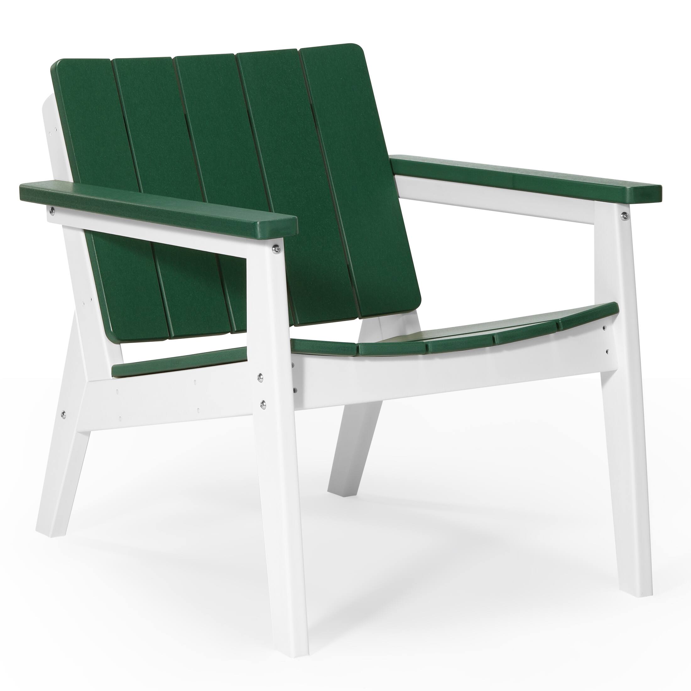 Left. WestinTrends - WestinTrends Pacifica 3-Piece Outdoor HDPE Conversation Set with Deep Seating Chairs and Round Side Table - White/Dark Green.