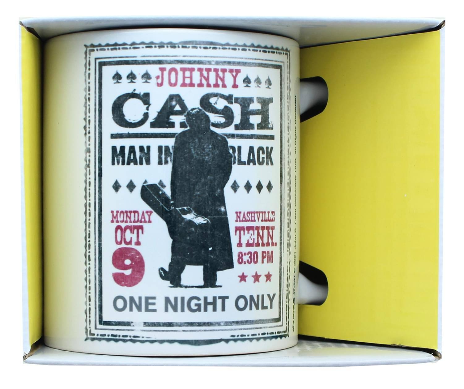 JOHNNY CASH  
MAN IN BLACK  
MONDAY OCT 9  
NASHVILLE TENN.  
8:30 PM  
ONE NIGHT ONLY